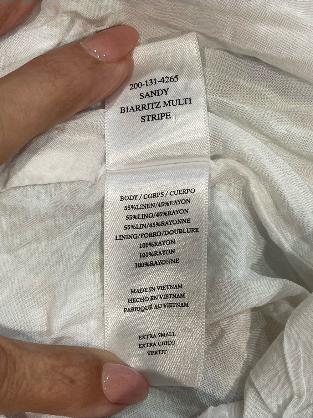 Rails Sandy Tiered Linen Blend Mini Dress - Biarritz Multi Stripe Size XSmall - Picture 13 of 14